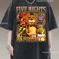Vintage 90s Five Nights at Freddy's Men's T-Shirt, Unisex Retro Bootleg Style M brown