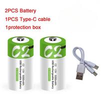 1-10pcs 1.5V LR14 C Size Li-po Rechargeable Battery 5000mWh Type-C Fast Charging for Flashlight Gas Cooker Lithium Battery
