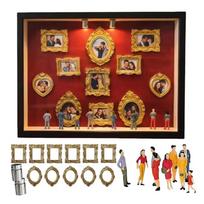 Mini Figurines DIY Mini Museum Box Gold Frames Personalized DIY Photo Decor  Wedding Gift Style-D