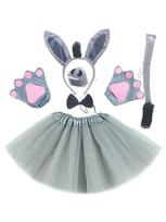 Animals Donkey Headband Bowtie Tail Gloves Tutu Skirt Anime Props Birthday Halloween Cosplay Costume for Kids Adult Dress Kids gray