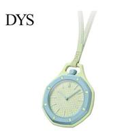 Pocket Watch Colorful Octagonal Watch, Mechanical Quartz Analog Hollow Case Fashion Accessory Necklace with Faux Leather Strap for Men Women