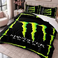 Monster Energy 3Pcs Bedding Set Duvet Cover With Two Pillowcases For Bedroom Home Decoration 140cmx200cm