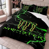 Monster Energy 3Pcs Bedding Set Duvet Cover With Two Pillowcases For Bedroom Home Decoration 140cmx200cm