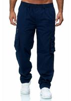 Men's Casual Multi-Pocket Straight Leg Cargo Pants for Outdoor Activities XL black