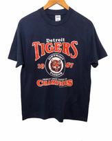 Vintage 80s Detroit Tigers MLB Baseball T Shirt Large Size 2XL blue