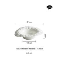 High-End Ceramic Salad & Soup Plate - Rock Pattern Design Standard