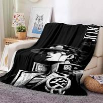 J-JoJo's Bizarre Adventure Anime Print Flannel Blanket Cozy Warm Throw Gaming Room Bedroom Sofa Birthday Present Home  Decor 75X95CM white