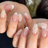 24pcs Aurora Nude Pink Press on Nails Almond Acrylic Simple Fake Nails with Gradient Design Nail Chrome Solid Color False Nails brown