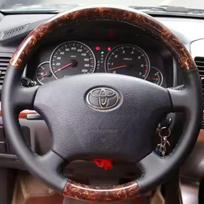 DIY Leather Full Coverage Steering Wheel Cover for Toyota Tacoma 4Runner Camry Sienna Sequoia Highlander Land Cruiser 1995-2007 style6 gray