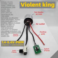 29mm32mm40mm violent fan DC brushless motor 7.4V/12V/16.8V/21V high-speed turbo fan high-speed DC motor DIY accessories 7.4V-29mm-Violent