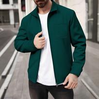 Mens Long Sleeve Waffle Lapel Pocket Solid Color Casual Jacket Coat M