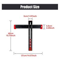 T-Style (angle ruler) Angle Ruler Adjustable Carpentry with Positioning 35CM