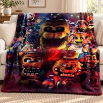 Five nights at freddy blanket Flannel Blanket Soft Cozy Plush Throw for Sofa Bed Lightweight Home Decoration Outdoor camping 80cmx120cm brown