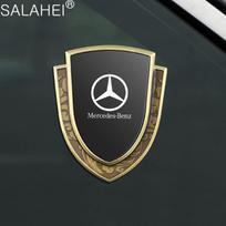 3D Metal Shield Car Badge Sticker Body Side Decorative Modified Decal Luxury For Mercedes Benz C E S Class GLA GLC GLB GLE GLS