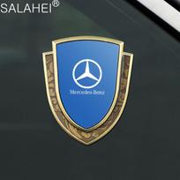 3D Metal Shield Car Badge Sticker Body Side Decorative Modified Decal Luxury For Mercedes Benz C E S Class GLA GLC GLB GLE GLS