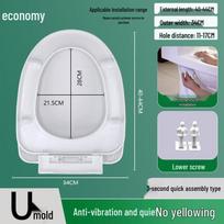 TLXT Universal Thickened Soft-Close Toilet Seat gray