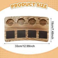 Board Paddle,Wood,Freestanding Portable Serving Tray Sampler for Glass Jars Drink Brewery Gifts Home Style A