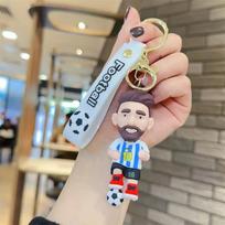 Cartoon Messi Football Star Jersey Keychain Pendant Car Ornament Gift white