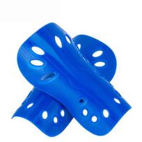1Pairs Soccer Shin Guards Perforated Breathable Lightweight Sturdy Shockproof Football Calf Protection Pads 1 HB5-Blue-M