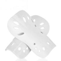 1Pairs Soccer Shin Guards Perforated Breathable Lightweight Sturdy Shockproof Football Calf Protection Pads 1 HB5-White-M