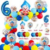 98pcs/Set Cartoon Clown Arch Garland Kit Foil Number Balloons Latex Air Globos Baby Shower Birthday Party Decorations Supplies as the picture