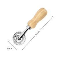 Manual Ravioli Maker Mold Dumpling Lace Cookie Mold Quality Pastry Press Mold Small roller beige
