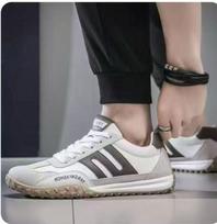 Unisex Autumn Soft Sole Sports Sneakers - Versatile White Casual Shoes for Men and Women, Trendy German Training Style. 44 gray