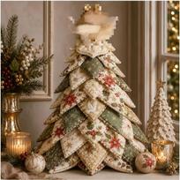 Christmas Tree Quilt Kit, DIY Patchwork Quilting Kit for Holiday Sewing and Crafting One Size