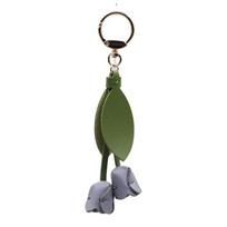 Dopamine Tulip Bag Pendant PU Leather Car Key Chains Elegant Floral Lanyard  Woman Grey Style 1 brown