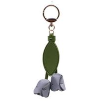 Dopamine Tulip Bag Pendant PU Leather Car Key Chains Elegant Floral Lanyard  Woman Grey Style 2 black