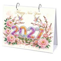 2027 Diamond Painting Calendar DIY 5D Crystal Rhinestone Table Desk Decor Home Office Art Gift