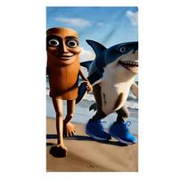 Popular Italian Style Tralalero Tralala And Tung Tung Sahur Printed Beach Towels Anti Sand Super Absorbent Quick Drying Towels 50CMX100CM