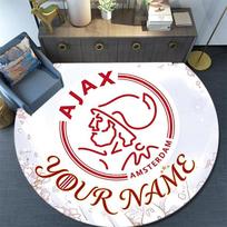 Custom Name Ajax Amsterdam Round Area Rug,Carpet Rug for Living Room Bedroom Sofa Playroom Decor,Non-slip Floor Mat 100cmx100cm