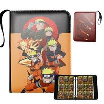 Naruto Kortelių Segtuvas, Odinis Užtraukiamas 9 Kišenių Albumas, Didelės Talpos Anime Kortelių Laikiklis Four square grid + 50 black inner pages