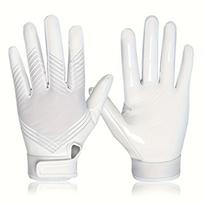 Non-Slip rugby gloves Full Finger Cycling Gloves Silicone Grip Palm Football Gloves Breathable Outdoor Sport Nylon Gloves 6 XL balta