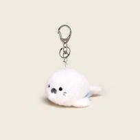 Fun Decorations Glasses Seal Keychain Hanging Ornament Plush Pendant Little Seal Doll  Jewelry Gift without glasses white