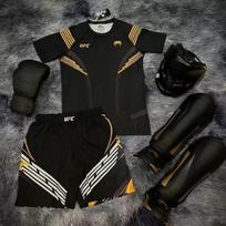 Bokso MMA BJJ trumpomis rankovėmis šortų komplektas Treniruotėms Fitnesui M Suggested Height 155