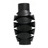 Resin Decorative Vase Leaf Motif Matte Texture Modern Cylinder for Dried