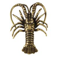 Lobster-Shaped Brasses Figurine with Antique Brasses Tone for Home, Office, Cabinet, Entryway Table, and Shop Counter Display black