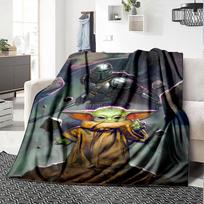 Kūdikis Yoda Mandalorian flanelinis pledas Super minkštas šiltas jaukus pledas sofai lovai biurui kelionei visų sezonų namų dekoras dovana 180cmx230cm