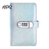 Budget Planner with Envelopes A6 Cash Binder Password Lock 100 Transparent Pockets Organizer Portable Money Receipt Holder PU Leather Cover mėlyna