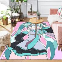 Hatsune Miku Rug Floor Mat for Living Room or Bedroom Soft and Comfortable Carpet a Gift for Birthday and Holiday.NFF0928411 80x120cm( 31x47in)