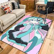 Hatsune Miku Rug Floor Mat for Living Room or Bedroom Soft and Comfortable Carpet a Gift for Birthday and Holiday.NFF0928411 100x150cm( 39x59in)