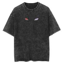 Naruto Hip Hop Oversized Washed Anime T-shirts Men Black Vintage Tees Men's Fashion Loose T Shirt Man Women Casual Tshirt S black