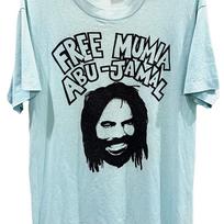 Vintage 90s Free MUMIA ABU JAMAL Political Prisoner Journalist t shirt 150 gray