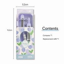 2/7pcs Kawaii Tulip Student Compass Set Clear Scale Measuring Rulers Portable Geometry Ruler Kit Geometry Compass Ruler Gift