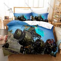Cool Colorful Big Foot Grave Digger Monster Jam Truck Poster Duvet Cover Set 1 Quilt Cover 2 Pillowcases For Boys 100x130CM