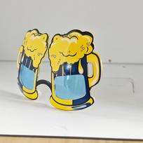 Xiaomi Blue Lens Beer Mug Shaped Novelty Sunglasses, Funny Creative Beer Cup Glasses, Photo Booth Props for Birthday Party Decorations yellow
