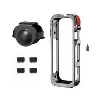 Aluminum Protective Case For Insta360 X6 X5 Camera Frame Rabbit Cage Silicone Lens Cover Cold Shoe For Insta 360 X6 X5 Accessory