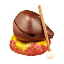 Kompaktiškas medinis žuvies perkusijos instrumentas, Mokugyo su kilimėliu ir plaktuku 3inch brown